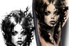 projekt-tatuazu-portret-kobieta-horror-ramie-wroclaw
